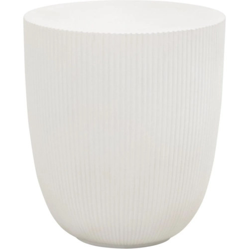 Soleil Fluted End Table in Ivory Concrete